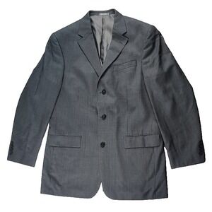 Oscar De La Renta Profile 42L W34 Wool Men's Three‎ Button Suit Jacket Gray